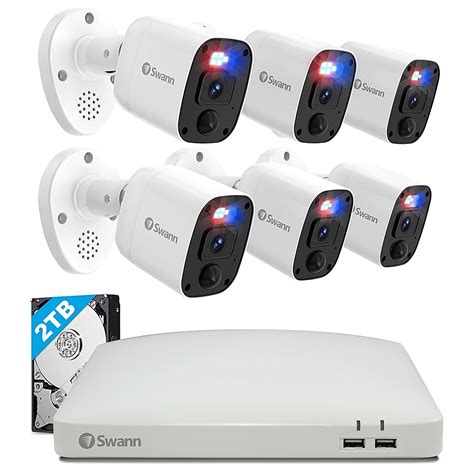 Best Buy Swann Home 8 Channel 6 Camera Indooroutdoor Wired 4k Uhd