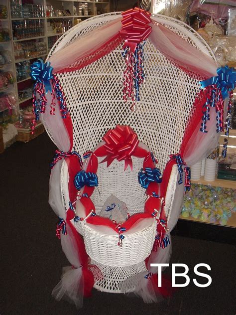 To decorate a shower chair with tulle, start by picking out one to three different colors that coordinate with the shower color scheme. Baby Shower Wicker Chair for Rent | The Brat Shack Party Store