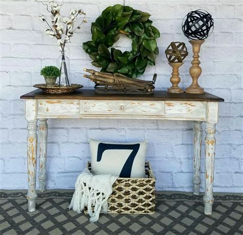 Rustic Farmhouse Entry Table Fb Rummage Rehab Socal Farmhouse Decor