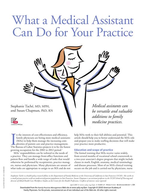 Pdf What A Medical Assistant Can Do For Your Practice