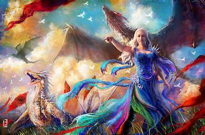 Thrones Daenerys Dragon Wallpapers Fan Queen Artwork