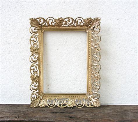 Beautiful Gold 8x10 Ornate Vintage Metal Frame Lacey Fancy