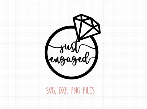 Just Engaged Svg Engaged Svg Diamond Ring Svg Engagement Etsy Uk