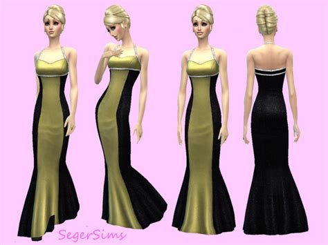 The Sims Resource Golden And Black Glitter Dress By Seger Sims • Sims