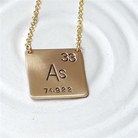 Periodic Table Element Necklace Hand Stamped Jewelry Etsy Australia