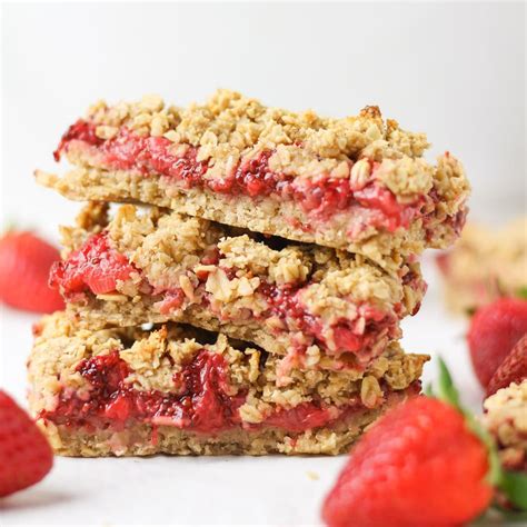 Oatmeal Strawberry Bars Vegan With Curves