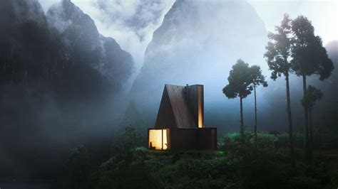 1920x1080 Resolution Modern Brown House Nature House Trees