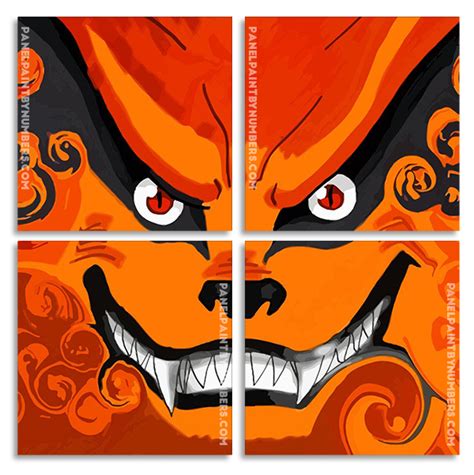 Kurama From Naruto Square Panels Paint By Number Panel Paint By Numbers