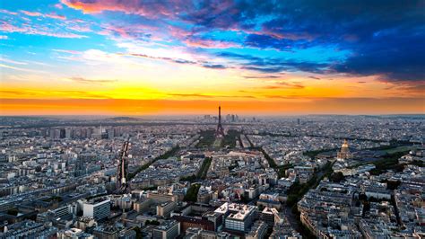 Aerial View Of Paris At Sunset Resized Fragments
