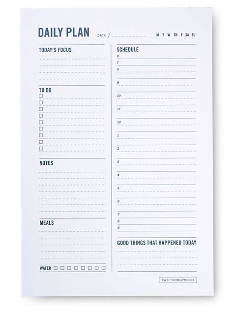 Daily Planning Pad Time Box Daily Planner Notepad With To Do Etsy UK