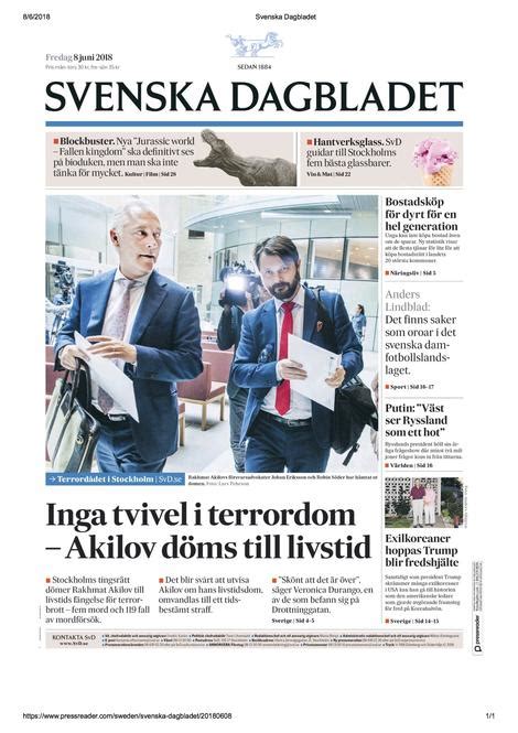 Svenska dagbladet ist die einzige andere schwedische morgenzeitung, die eine vollständige nationale und internationale berichterstattung anstrebt. Svenska Dagbladet - Stockholm | Courrier international