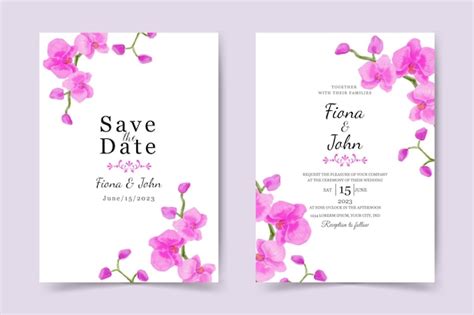Premium Vector Wedding Invitation Card Template Beautiful Orchid
