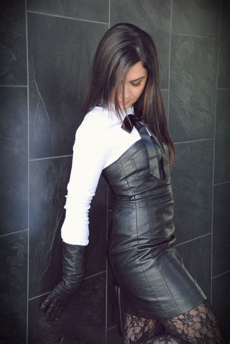 Woman In Gloves Leather Dresses Leather Pants Women Black Leather Dresses