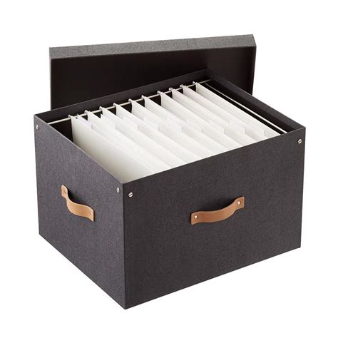 Bigso Black Woodgrain Letterlegal File Storage Box Storage Boxes