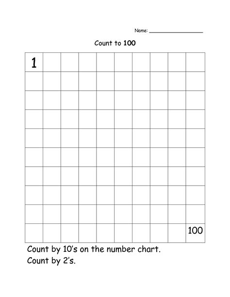 16 Kindergarten Worksheets Counting To 100 Chart