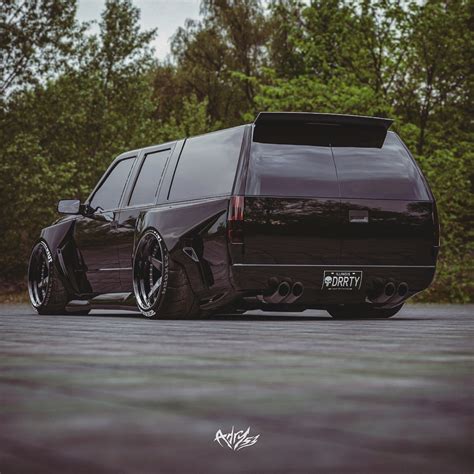 Slammed Chevy Tahoe Rendering Is A Twin Turbo Monster