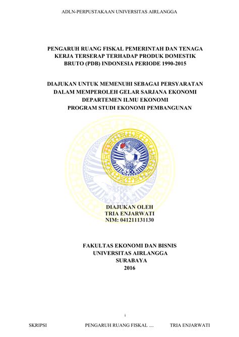 10+ Skripsi Ekonomi Pembangunan Unair | Contoh Makalah