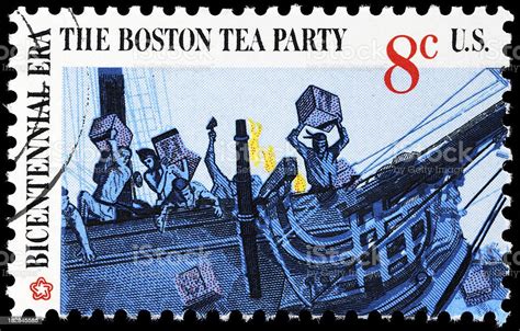 Cancelled Postmarked Stamp Boston Tea Party stock photo 182845586 | iStock