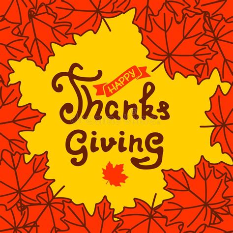 Happy Thanksgiving Poster Design Template With Maple Leaf Vector
