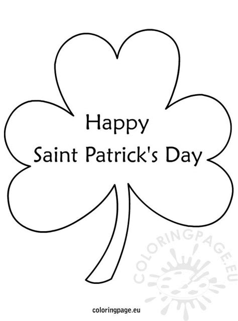 They will be wonderful to use with our children's rcia classes. Happy Saint Patrick's day shamrock - coloring page ...