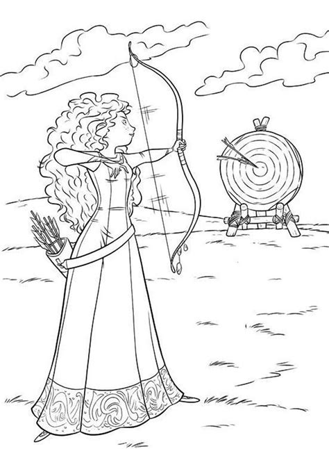 This time, find your orange crayons! Disney Coloring Pages Merida - Tripafethna