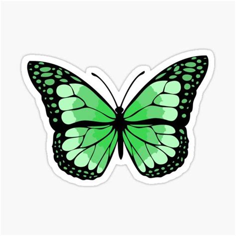 Green Butterfly Sticker Pegatinas Pegatinas Bonitas Pegatinas Wallpaper