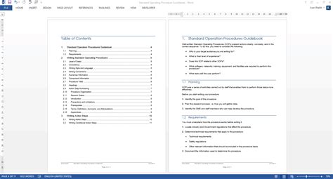 Standard Operating Procedure Templates Ms Wordexcel Templates