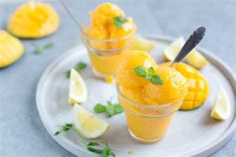 This 4 Ingredient Vegan Mango Sorbet Is The Perfect Frozen Treat That Comes Together In Just 5