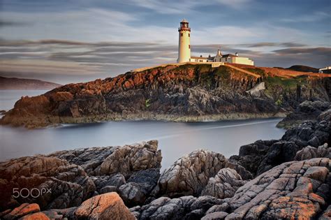 Fading Light At Fanad Fanad Lighhouse Bathed In The Last Light Of The