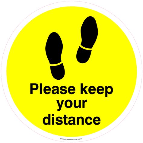 Please Keep Your Distance Yellowblack From Safety Sign Supplies