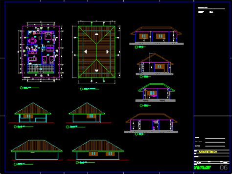 Single Storey Large Country House 2d Dwg Full Project For Autocad