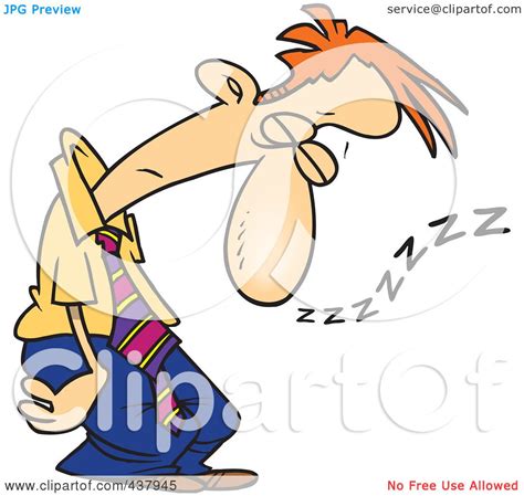 Royalty Free Rf Clip Art Illustration Of A Tired Cartoon Businessman