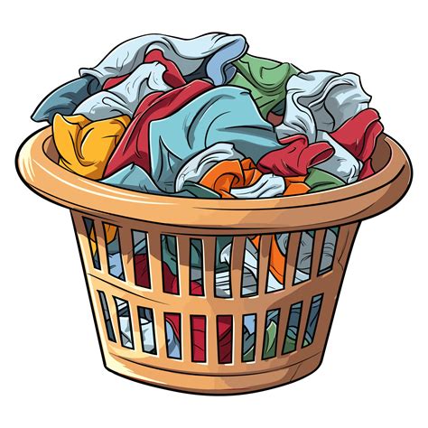 Laundry Basket Clean Clothes Cleaning Chores Housework Laundry Concept
