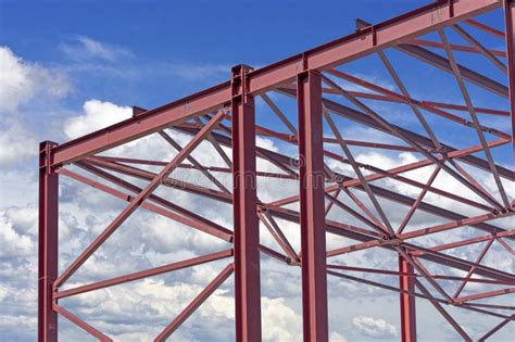 Steel Frames Of A Building Under Construction Stock Image Image Of