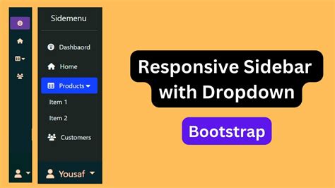 Sidebar With Dropdown Menu Using Bootstrap Side Menu With Sub Menu In Bootstrap Youtube
