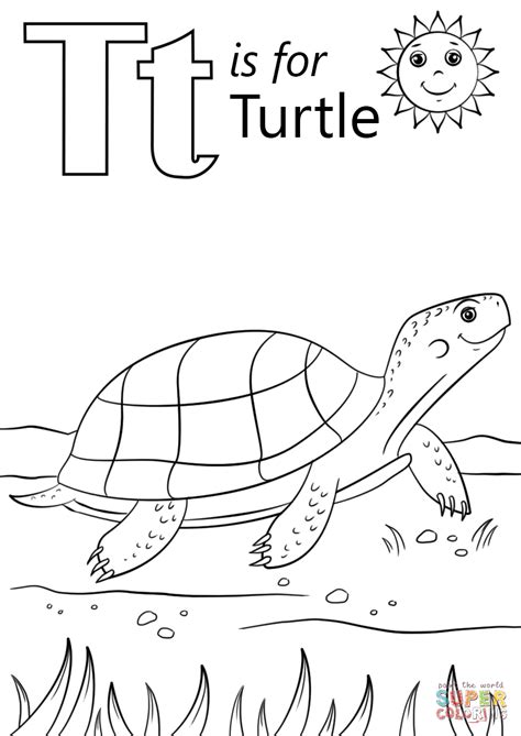 Our blog read for coloring tips, reviews, deals and more! T is for Turtle coloring page | Free Printable Coloring ...