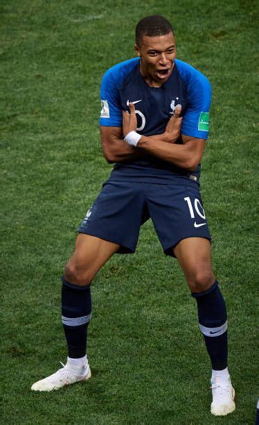 The new cristiano ronaldo celebration in fifa 19 !!!! Kylian Mbappe of France celebrates after scoring a goal ...