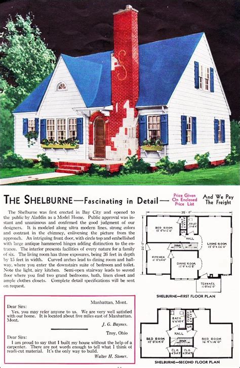 The Shelburne Kit House Floor Plan Made By The Aladdin Company In Bay