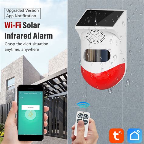 Tuya Smart Wifi Outdoor Solar Alarm Remote App Infrared Alarm For Smart