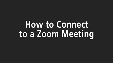How To Connect To A Zoom Meeting Youtube