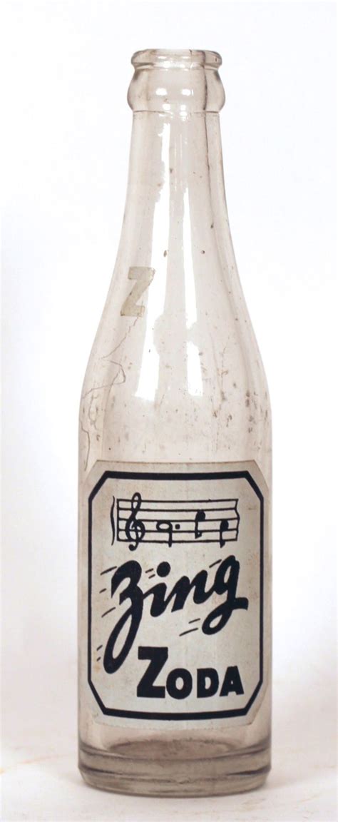 Zing Zoda Painted Label Soda Bottle Millstadt Il Circa 1940 Bottle