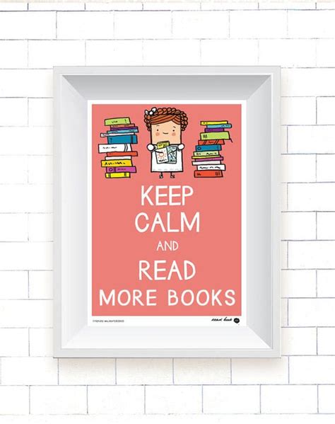 Items Similar To Keep Calm And Read More Books Girlie Poster Kutukafa