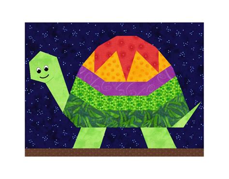 Turtle Paper Pieced Quilt Block Pattern Pdf Download 9 X 12 Etsy