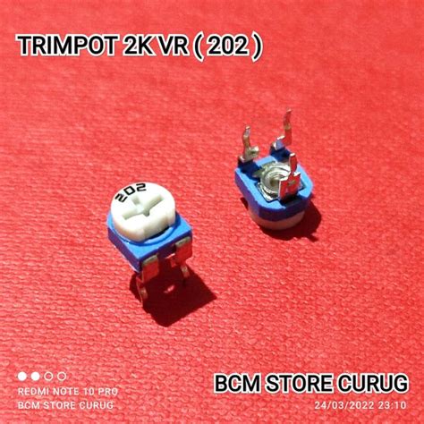 5 Buah 2k Ohm 202 Trimpot Trimmer Variable Vertical Resistor Rm065