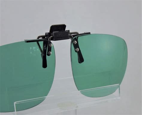 Green Clip On Sunglasses Night Driving Uv Block Glasses Etsy Flip Up Sunglasses Clip On