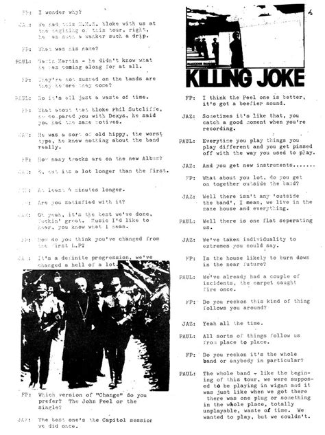 Killing Joke From The Future Past Fanzine Issue 1 1981 Flickr