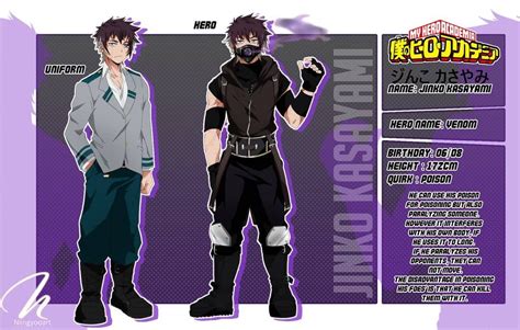 Jinko Kasayami Charater Sheet Bnha Oc More Infos About Him Can You Find On Deviantart C