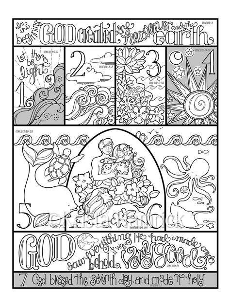 Free Printable Days Of Creation Coloring Pages Printable Templates