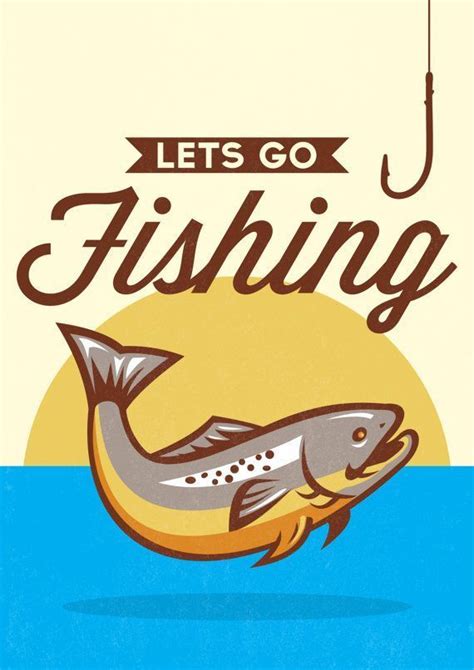 A3 Poster Lets Go Fishing By Jacksposters On Etsy Typography Poster