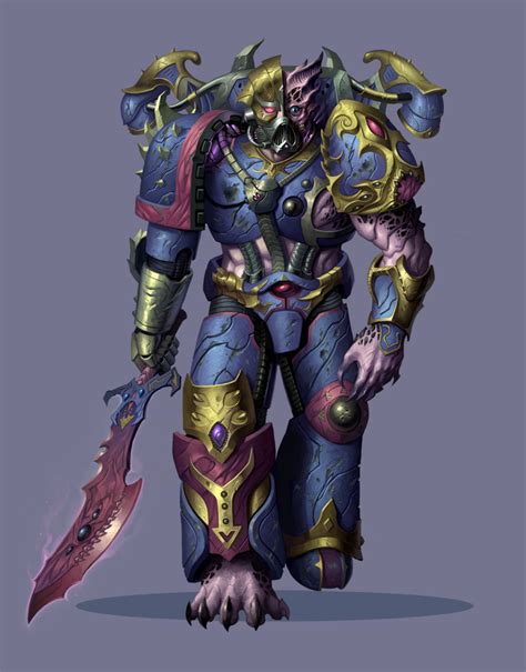 Frothshield Slaanesh Chaos Marine By Peopleoftheunitedstates 30k